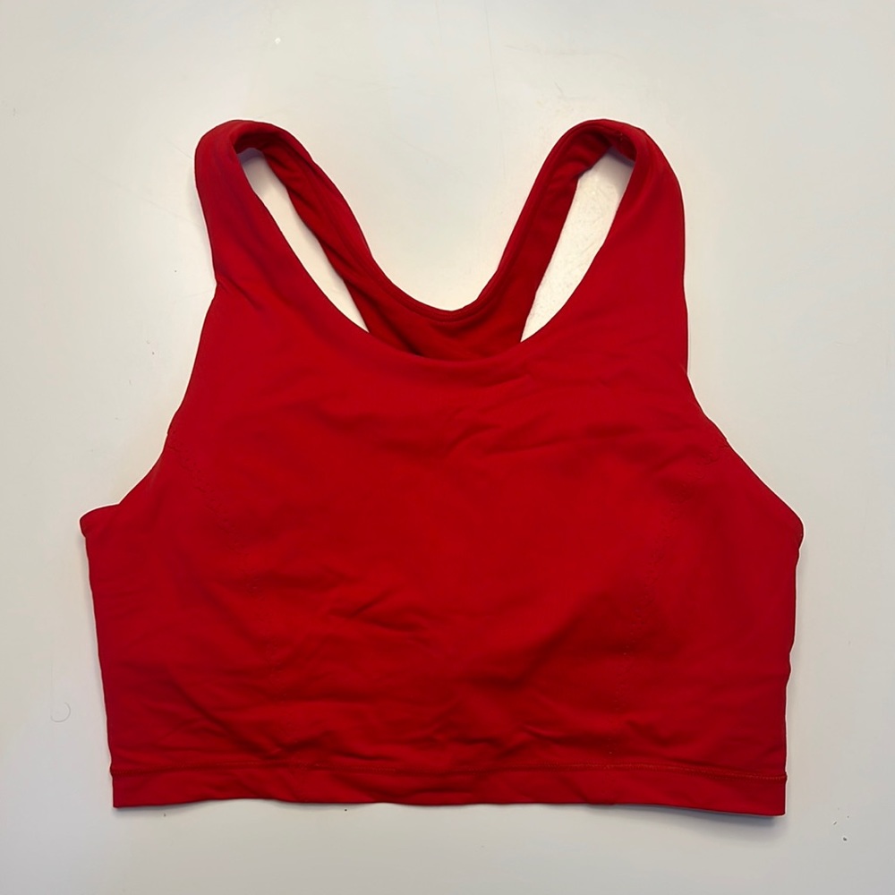 Red Lululemon Sports Bra. Only worn once. Size 6. No Tag